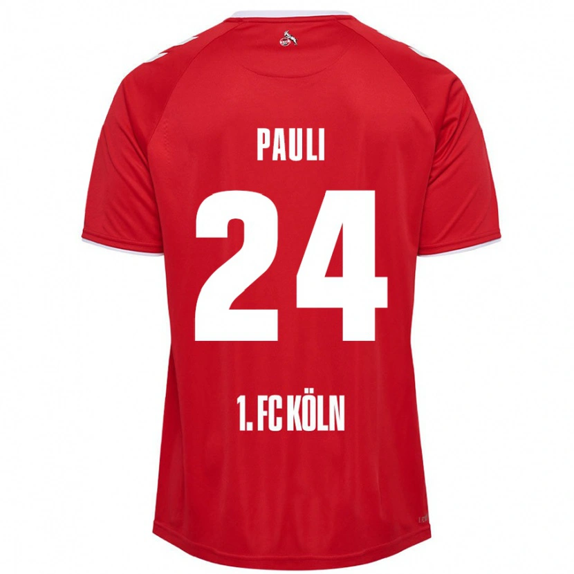 Danxen Mujer Camiseta Julian Pauli #24 Rojo Blanco 2ª Equipación 2024/25 La Camisa México
