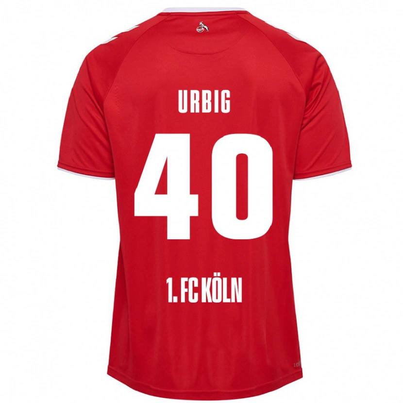 Danxen Mujer Camiseta Jonas Urbig #40 Rojo Blanco 2ª Equipación 2024/25 La Camisa México