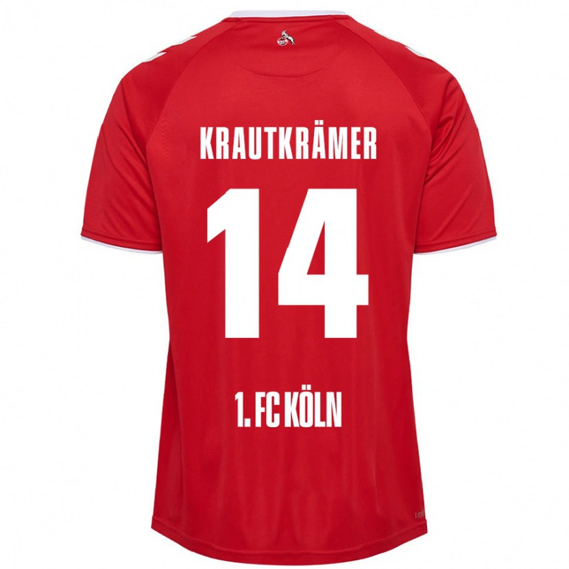 Danxen Mujer Camiseta Jakob Krautkrämer #14 Rojo Blanco 2ª Equipación 2024/25 La Camisa México