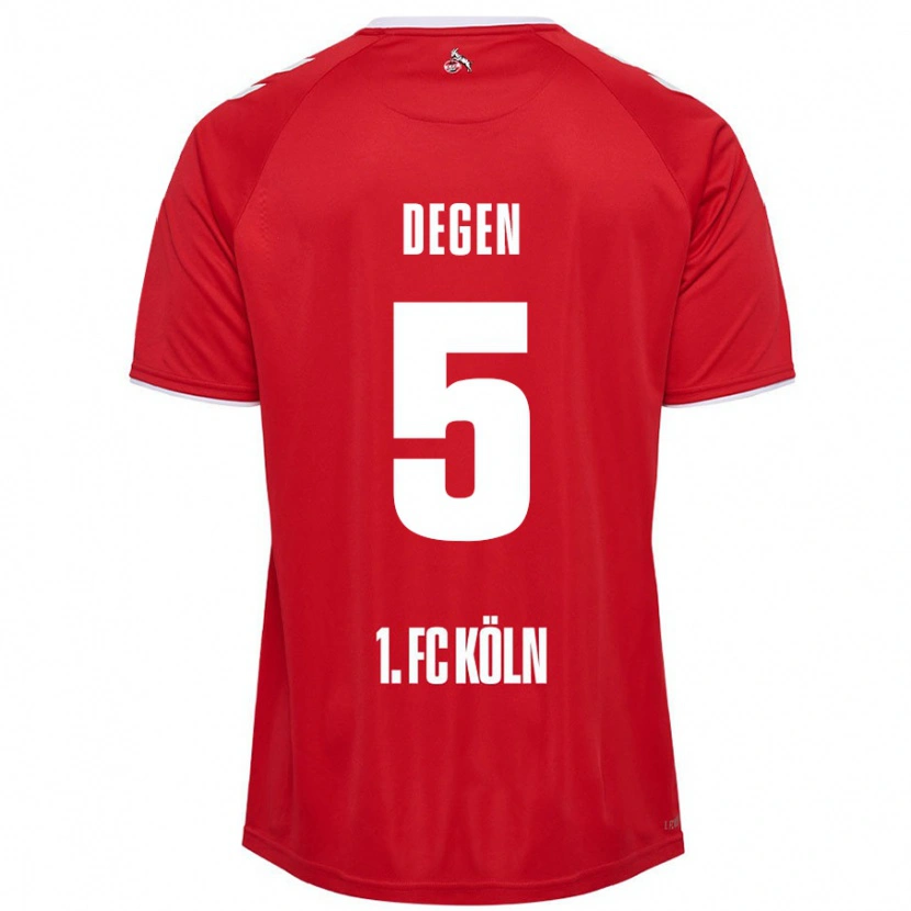 Danxen Mujer Camiseta Celina Degen #5 Rojo Blanco 2ª Equipación 2024/25 La Camisa México