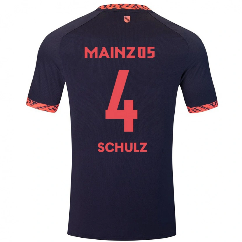 Danxen Mujer Camiseta Philipp Schulz #4 Azul Coral Rojo 2ª Equipación 2024/25 La Camisa México