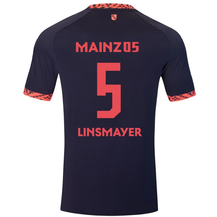 Danxen Mujer Camiseta Denis Linsmayer #5 Azul Coral Rojo 2ª Equipación 2024/25 La Camisa México