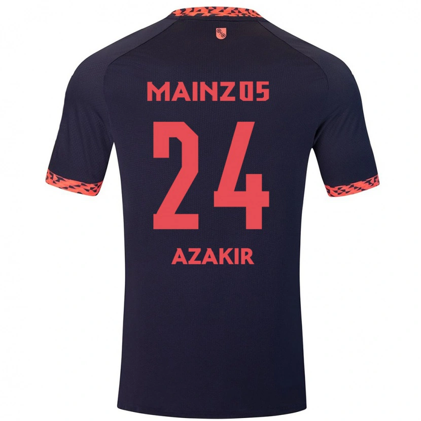 Danxen Mujer Camiseta Dennis Azakir #24 Azul Coral Rojo 2ª Equipación 2024/25 La Camisa México