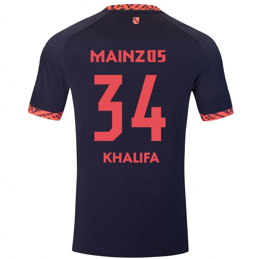 Danxen Mujer Camiseta Sarah Khalifa #34 Azul Coral Rojo 2ª Equipación 2024/25 La Camisa México