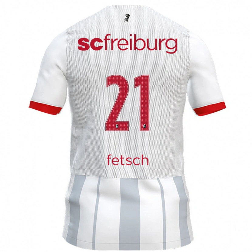 Danxen Mujer Camiseta Mathias Fetsch #21 Blanco Gris 2ª Equipación 2024/25 La Camisa México