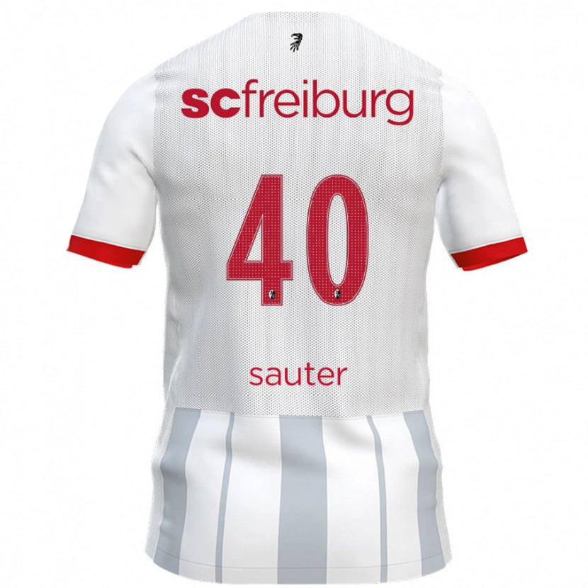 Danxen Mujer Camiseta Niklas Sauter #40 Blanco Gris 2ª Equipación 2024/25 La Camisa México