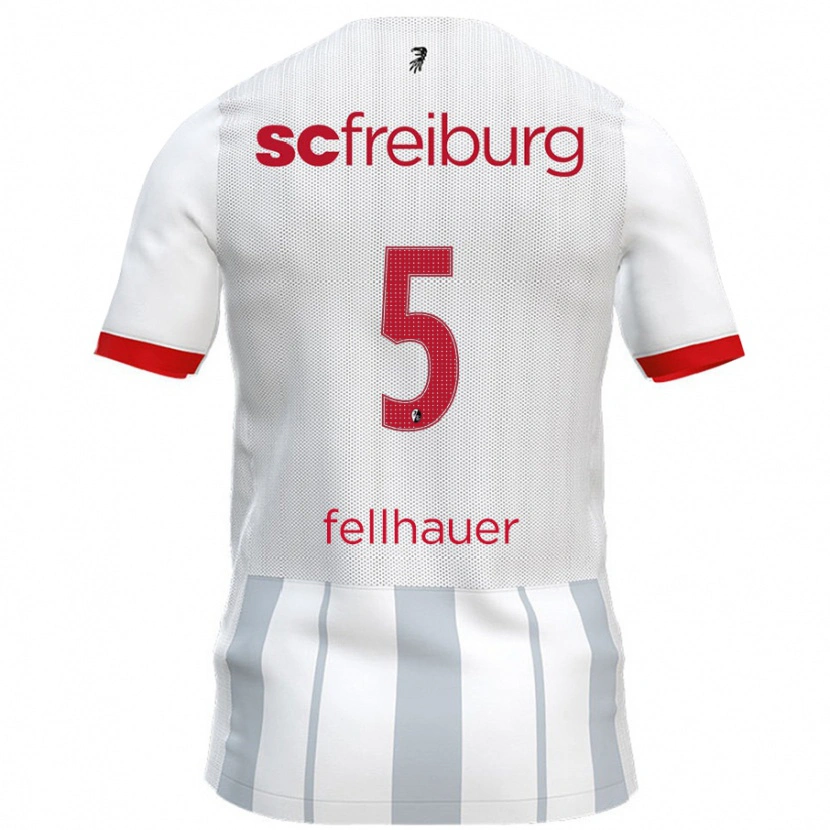 Danxen Mujer Camiseta Kim Fellhauer #5 Blanco Gris 2ª Equipación 2024/25 La Camisa México