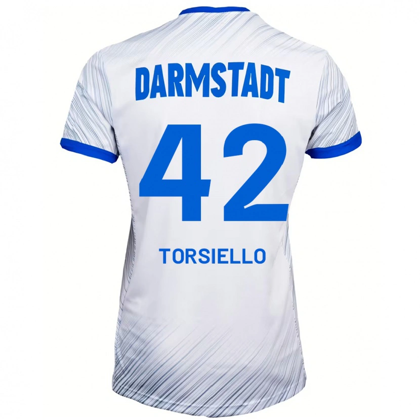 Danxen Mujer Camiseta Fabio Torsiello #42 Blanco Azul 2ª Equipación 2024/25 La Camisa México