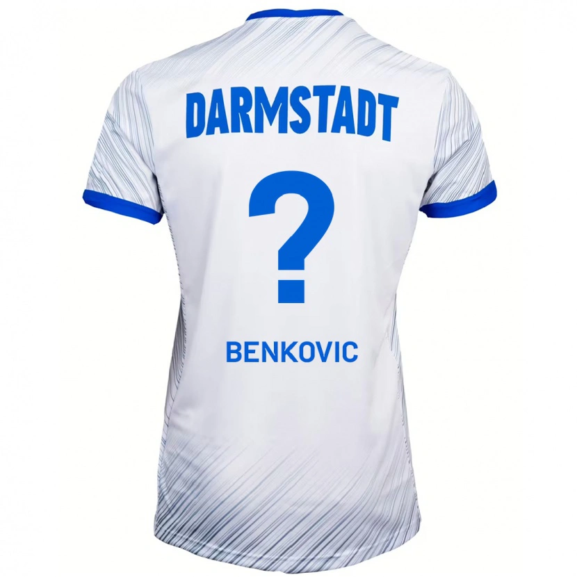 Danxen Mujer Camiseta Nikola Benkovic #0 Blanco Azul 2ª Equipación 2024/25 La Camisa México