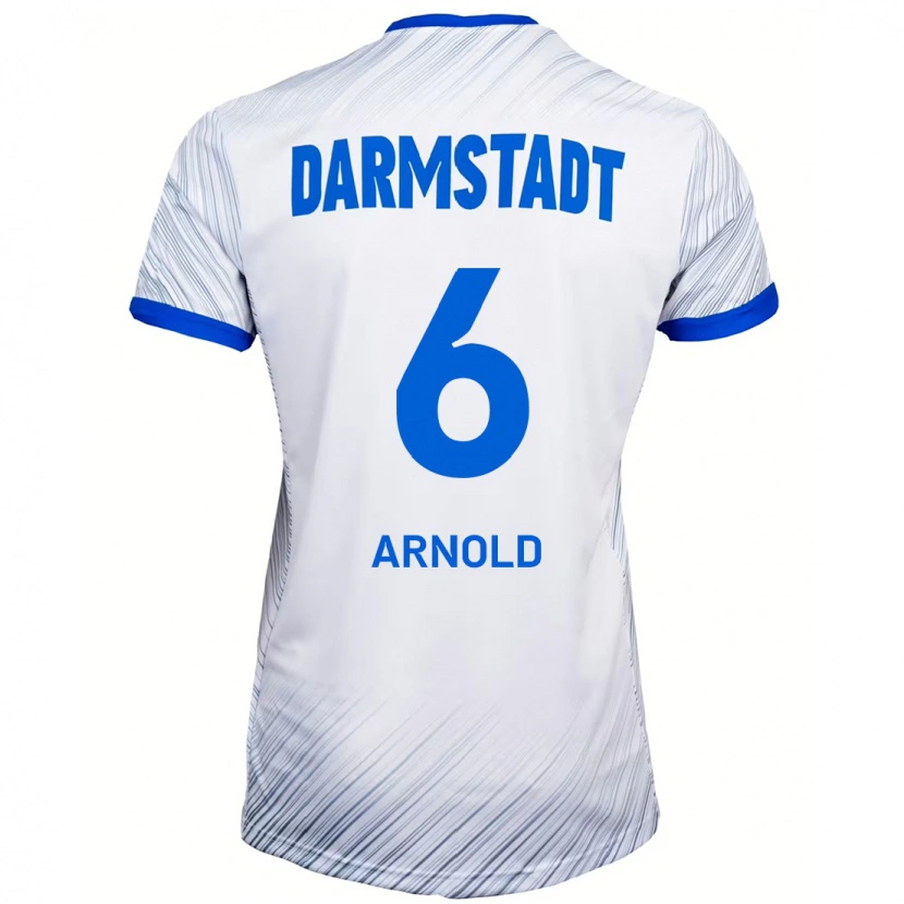 Danxen Mujer Camiseta Tim Arnold #6 Blanco Azul 2ª Equipación 2024/25 La Camisa México