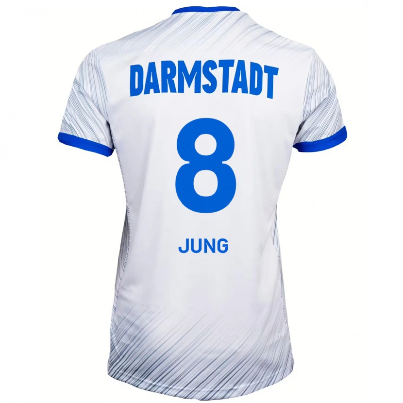 Danxen Mujer Camiseta Lennon Jung #8 Blanco Azul 2ª Equipación 2024/25 La Camisa México