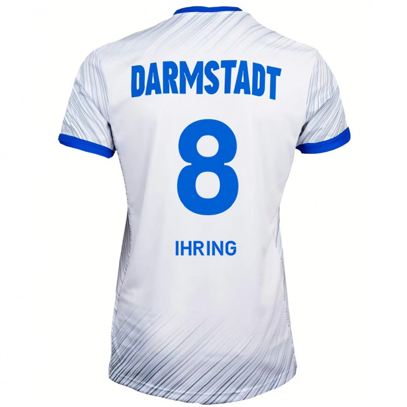 Danxen Mujer Camiseta Janis Ihring #8 Blanco Azul 2ª Equipación 2024/25 La Camisa México