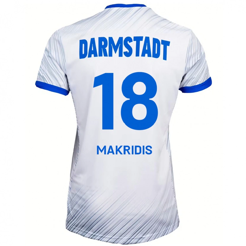 Danxen Mujer Camiseta Georgios Makridis #18 Blanco Azul 2ª Equipación 2024/25 La Camisa México