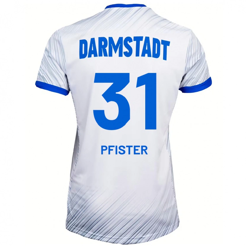 Danxen Mujer Camiseta Max Pfister #31 Blanco Azul 2ª Equipación 2024/25 La Camisa México