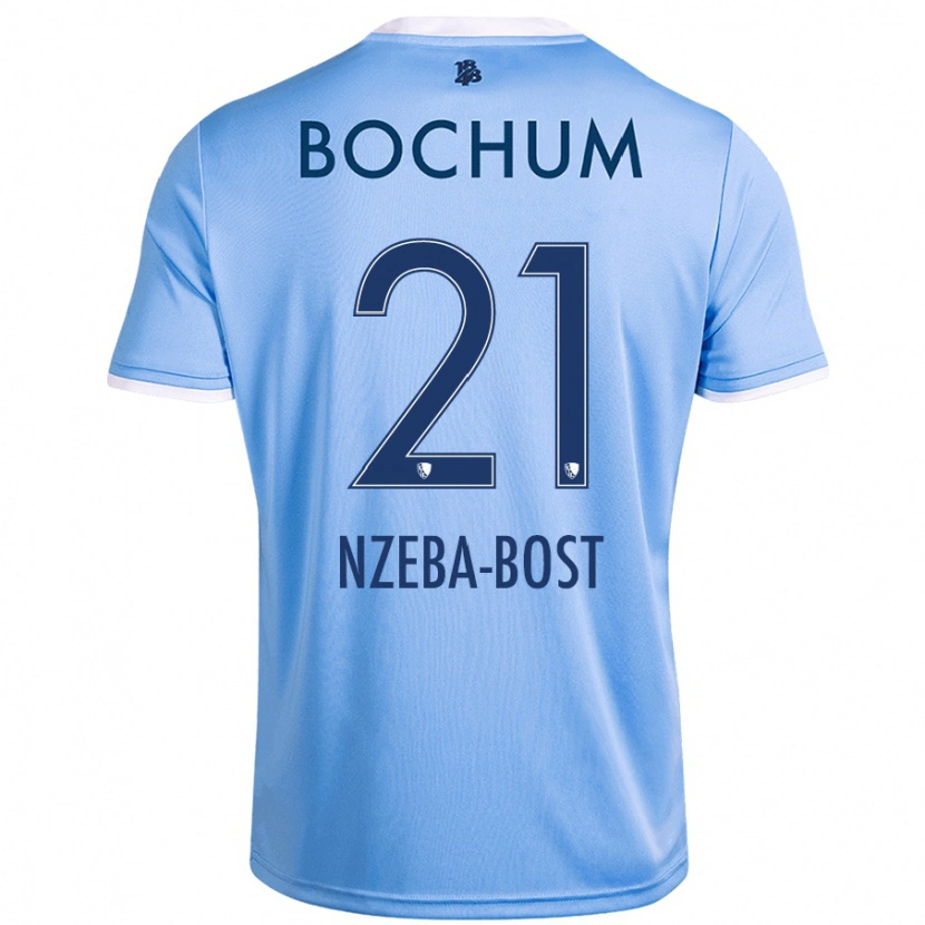 Danxen Mujer Camiseta Jan Nzeba-Bost #21 Azul Cielo 2ª Equipación 2024/25 La Camisa México