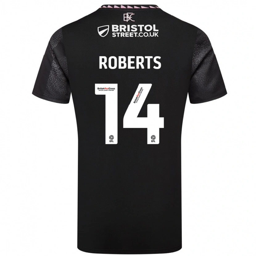 Danxen Mujer Camiseta Connor Roberts #14 Negro 2ª Equipación 2024/25 La Camisa México