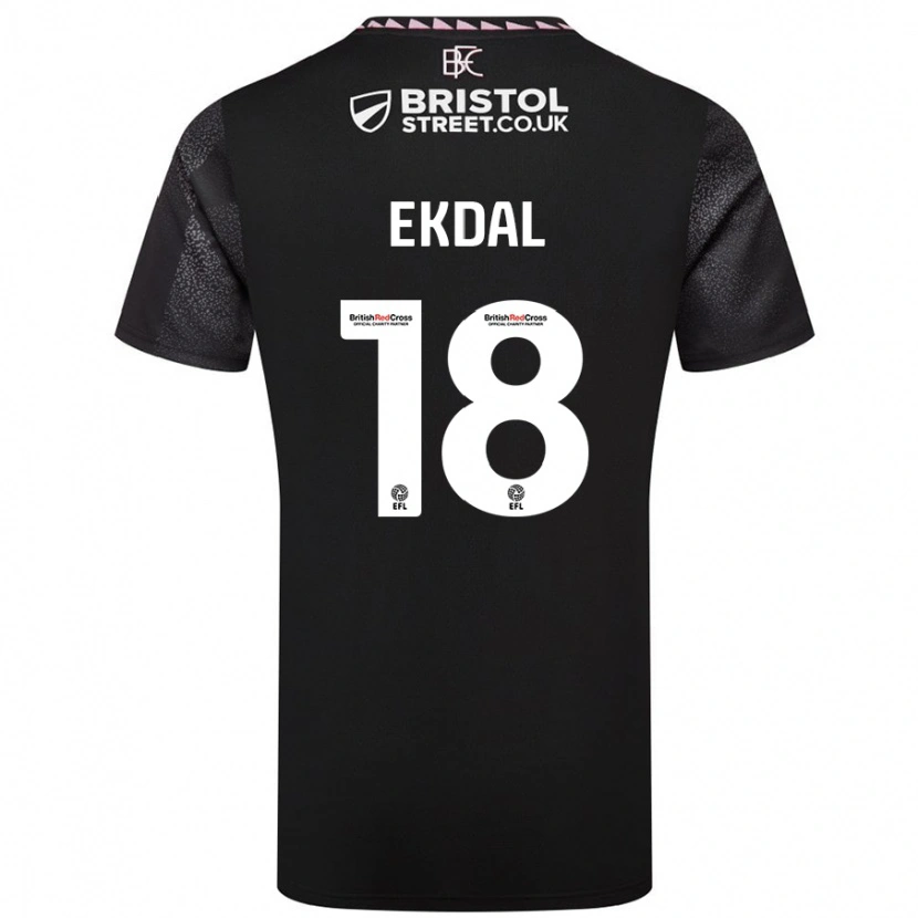 Danxen Mujer Camiseta Hjalmar Ekdal #18 Negro 2ª Equipación 2024/25 La Camisa México