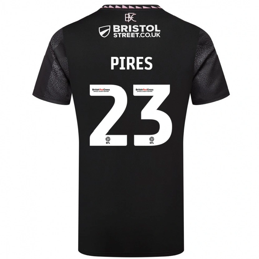 Danxen Mujer Camiseta Lucas Pires #23 Negro 2ª Equipación 2024/25 La Camisa México