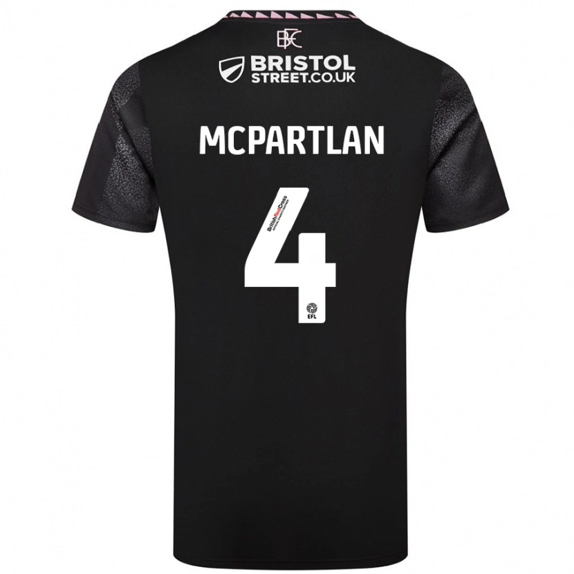Danxen Mujer Camiseta Brenna Mcpartlan #4 Negro 2ª Equipación 2024/25 La Camisa México