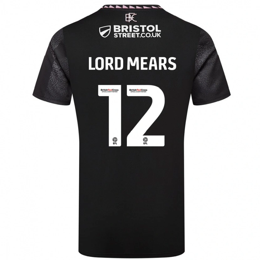 Danxen Mujer Camiseta Rhema Lord-Mears #12 Negro 2ª Equipación 2024/25 La Camisa México