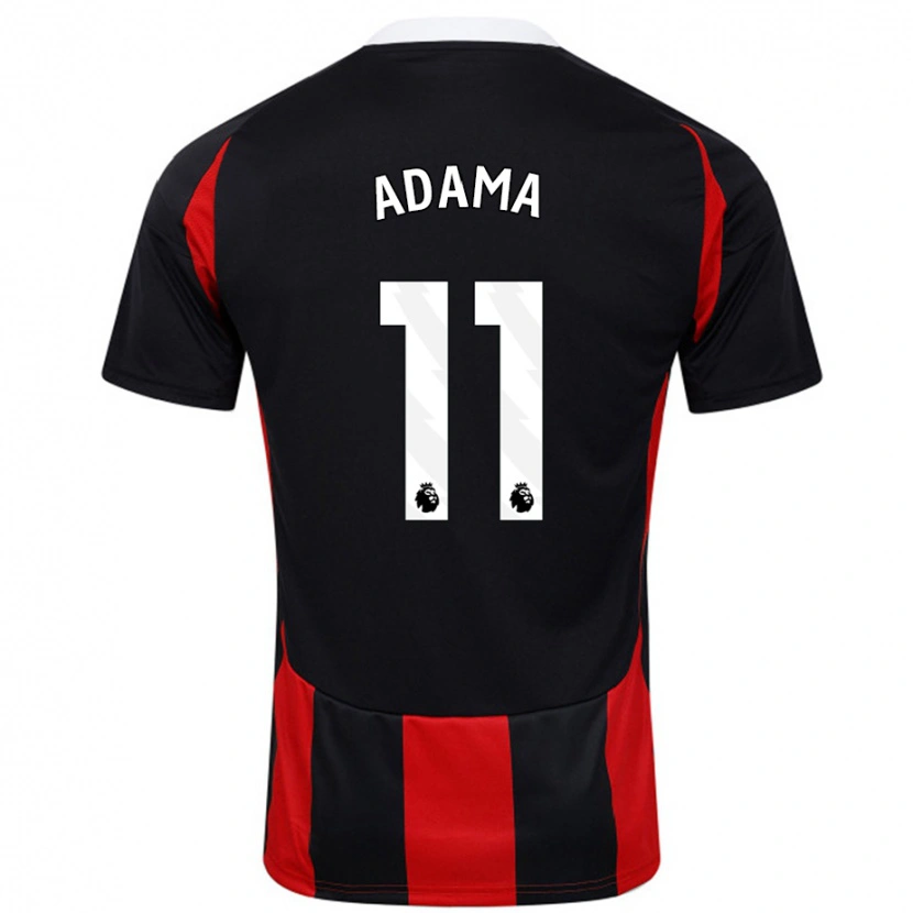 Danxen Mujer Camiseta Adama Traoré #11 Negro Rojo 2ª Equipación 2024/25 La Camisa México