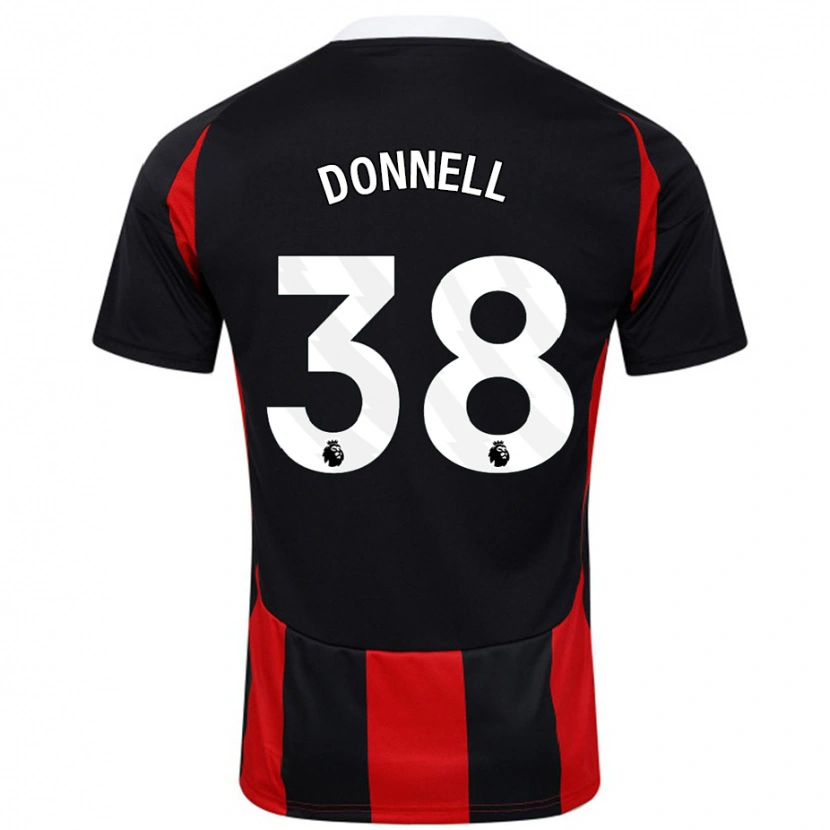 Danxen Mujer Camiseta Chris Donnell #38 Negro Rojo 2ª Equipación 2024/25 La Camisa México