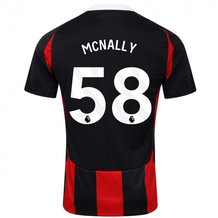 Danxen Mujer Camiseta Alfie Mcnally #58 Negro Rojo 2ª Equipación 2024/25 La Camisa México
