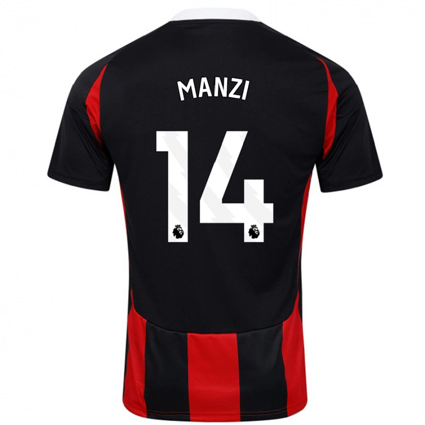 Danxen Mujer Camiseta Sophie Manzi #14 Negro Rojo 2ª Equipación 2024/25 La Camisa México