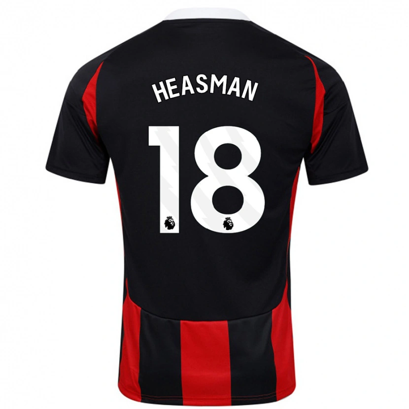 Danxen Mujer Camiseta Georgia Heasman #18 Negro Rojo 2ª Equipación 2024/25 La Camisa México