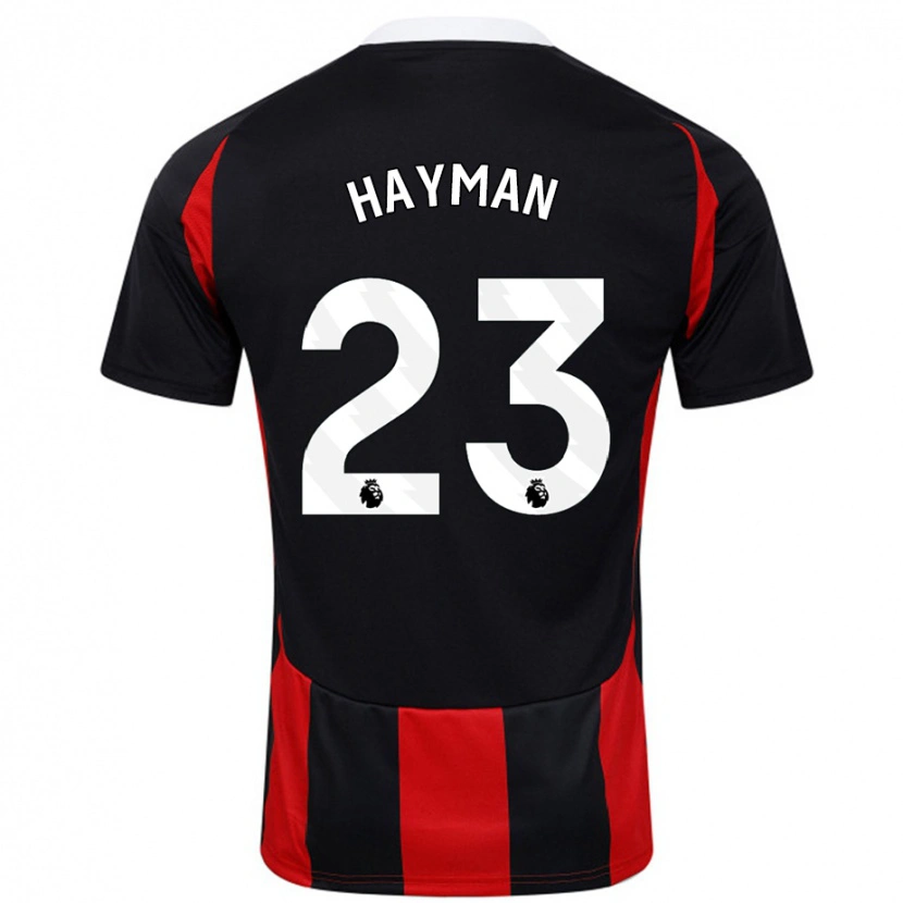 Danxen Mujer Camiseta Alex Hayman #23 Negro Rojo 2ª Equipación 2024/25 La Camisa México