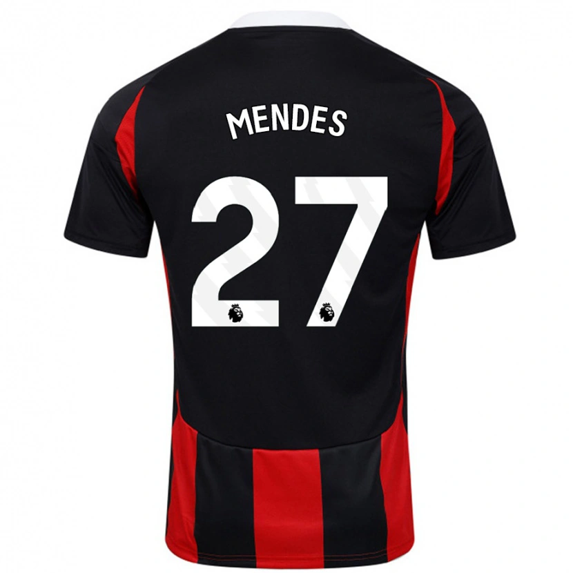 Danxen Mujer Camiseta Megalie Mendes #27 Negro Rojo 2ª Equipación 2024/25 La Camisa México