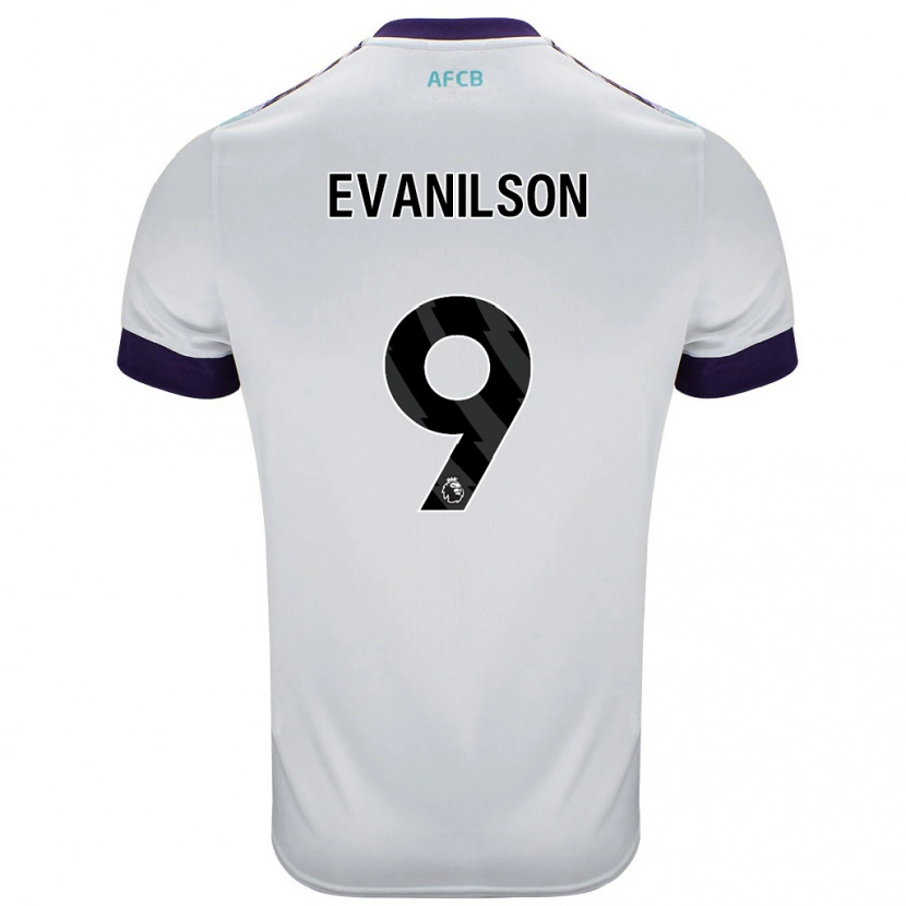 Danxen Mujer Camiseta Evanilson #9 Blanco Verde Púrpura 2ª Equipación 2024/25 La Camisa México