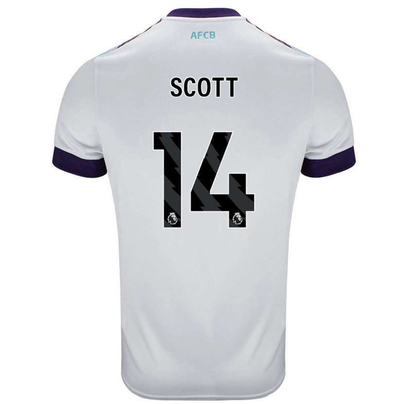 Danxen Mujer Camiseta Alex Scott #14 Blanco Verde Púrpura 2ª Equipación 2024/25 La Camisa México