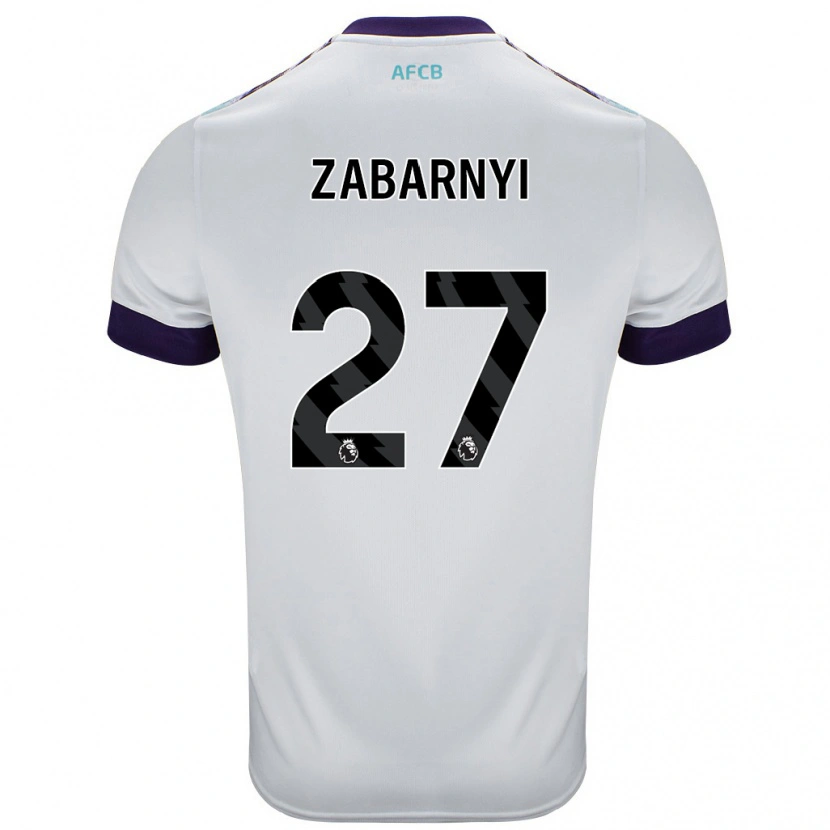Danxen Mujer Camiseta Ilya Zabarnyi #27 Blanco Verde Púrpura 2ª Equipación 2024/25 La Camisa México