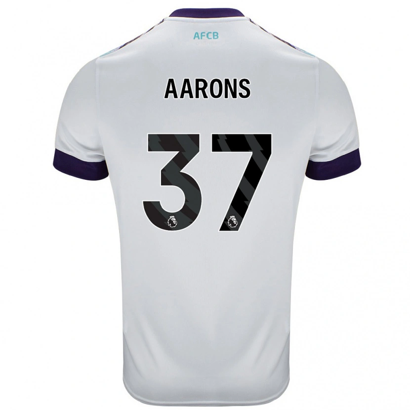Danxen Mujer Camiseta Max Aarons #37 Blanco Verde Púrpura 2ª Equipación 2024/25 La Camisa México