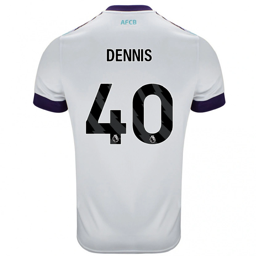 Danxen Mujer Camiseta Will Dennis #40 Blanco Verde Púrpura 2ª Equipación 2024/25 La Camisa México