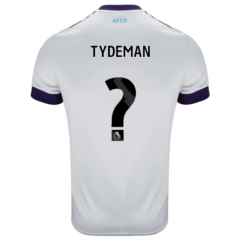 Danxen Mujer Camiseta Kian Tydeman #0 Blanco Verde Púrpura 2ª Equipación 2024/25 La Camisa México