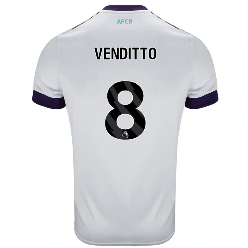 Danxen Mujer Camiseta Olivia Venditto #8 Blanco Verde Púrpura 2ª Equipación 2024/25 La Camisa México