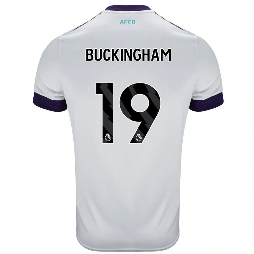 Danxen Mujer Camiseta Alisha Buckingham #19 Blanco Verde Púrpura 2ª Equipación 2024/25 La Camisa México