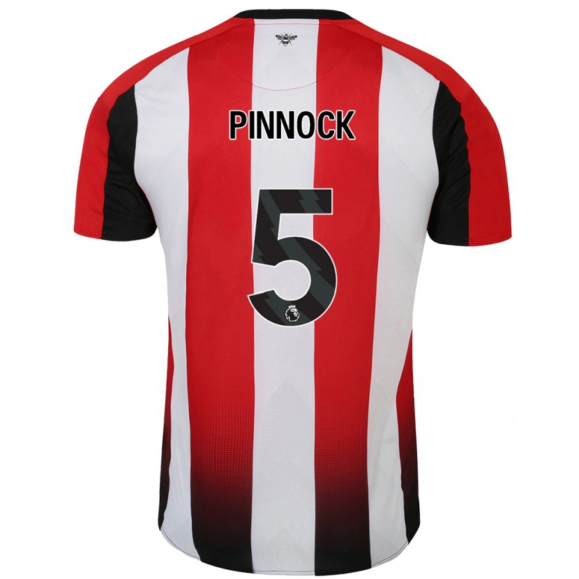 Danxen Niño Camiseta Ethan Pinnock #5 Rojo Blanco 1ª Equipación 2024/25 La Camisa México