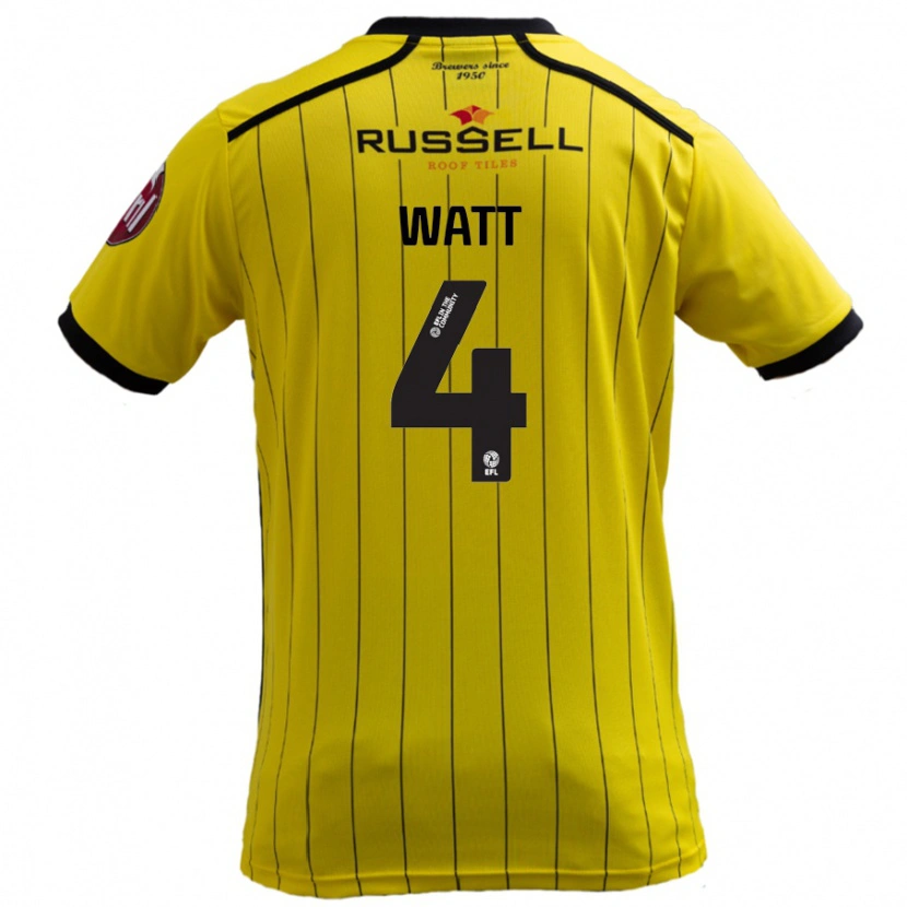 Danxen Niño Camiseta Elliot Watt #4 Amarillo 1ª Equipación 2024/25 La Camisa México