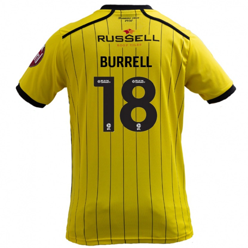 Danxen Niño Camiseta Rumarn Burrell #18 Amarillo 1ª Equipación 2024/25 La Camisa México