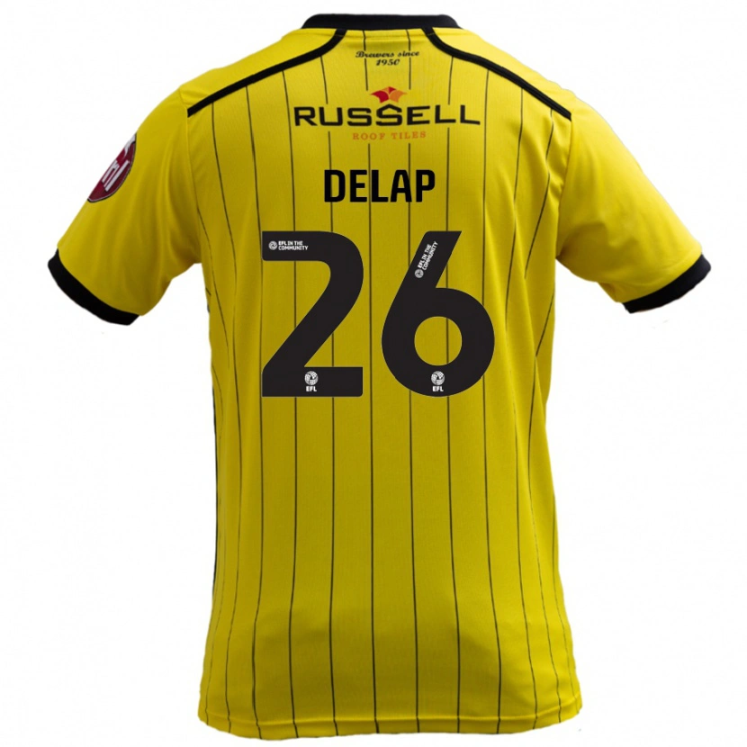 Danxen Niño Camiseta Finn Delap #26 Amarillo 1ª Equipación 2024/25 La Camisa México