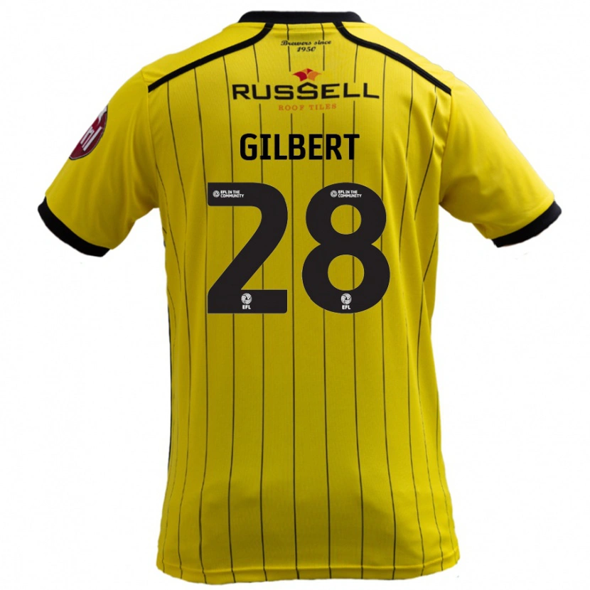 Danxen Niño Camiseta Cameron Gilbert #28 Amarillo 1ª Equipación 2024/25 La Camisa México