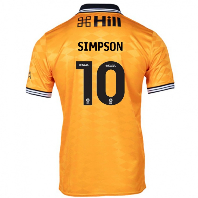 Danxen Niño Camiseta Harley-Jean Simpson #10 Naranja 1ª Equipación 2024/25 La Camisa México
