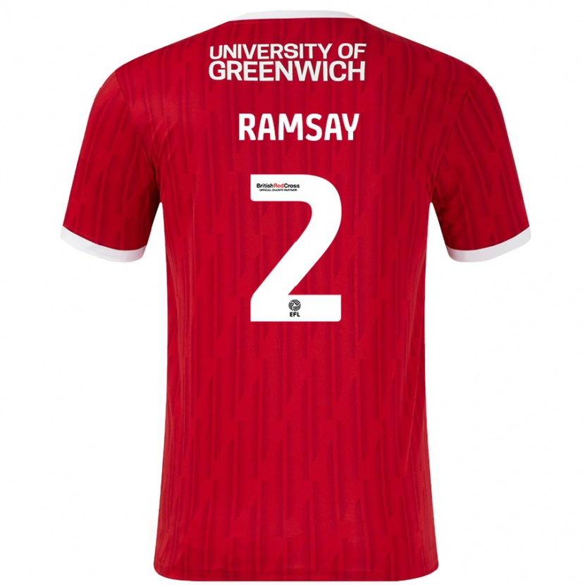 Danxen Niño Camiseta Kayne Ramsay #2 Rojo Blanco 1ª Equipación 2024/25 La Camisa México
