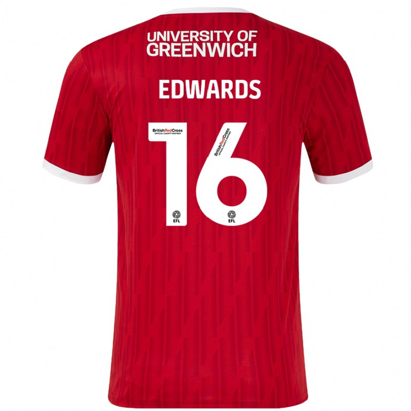 Danxen Niño Camiseta Josh Edwards #16 Rojo Blanco 1ª Equipación 2024/25 La Camisa México