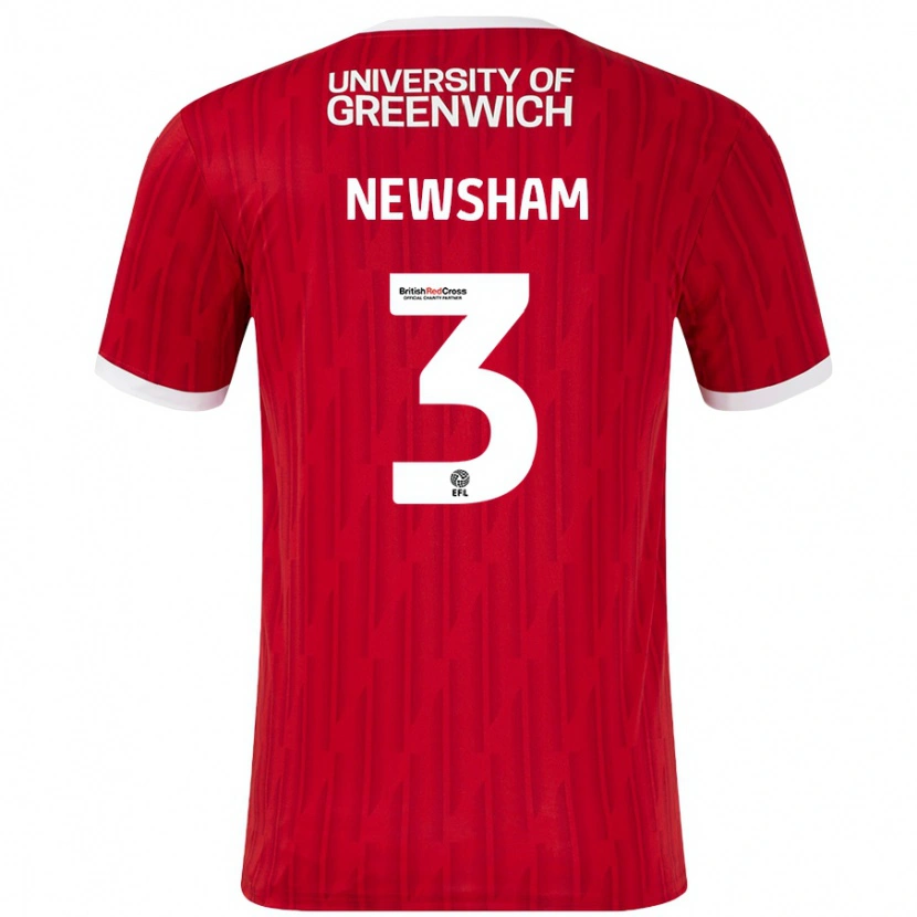 Danxen Niño Camiseta Charlotte Newsham #3 Rojo Blanco 1ª Equipación 2024/25 La Camisa México