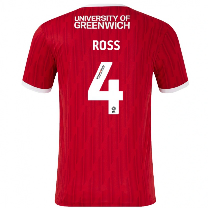 Danxen Niño Camiseta Mia Ross #4 Rojo Blanco 1ª Equipación 2024/25 La Camisa México