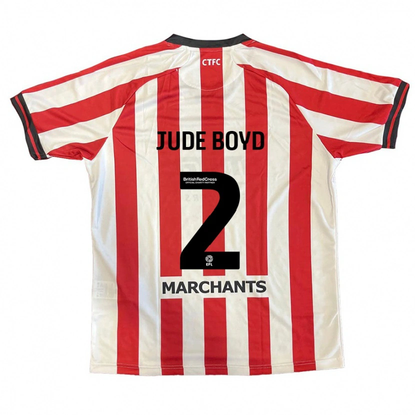Danxen Niño Camiseta Arkell Jude-Boyd #2 Rojo Blanco 1ª Equipación 2024/25 La Camisa México